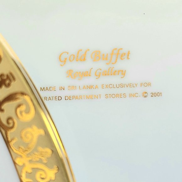 Vintage - Gold Buffet Royal Gallery - Pink Rose Pattern - Salad Plates - 6 - Picture 8 of 12